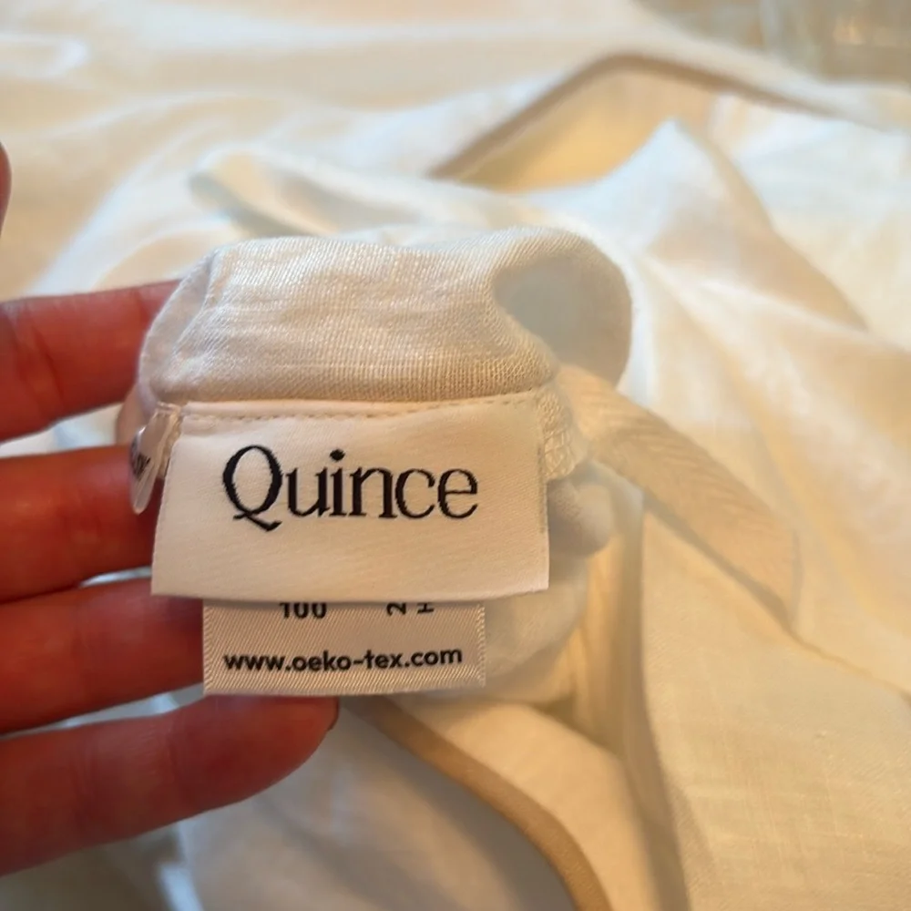 Quince White Cotton Duvet Cover Set with Contrast Piping